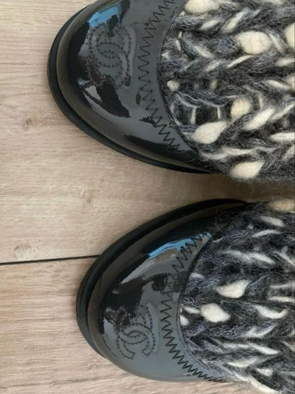 Chanel Knit High Heels Boots